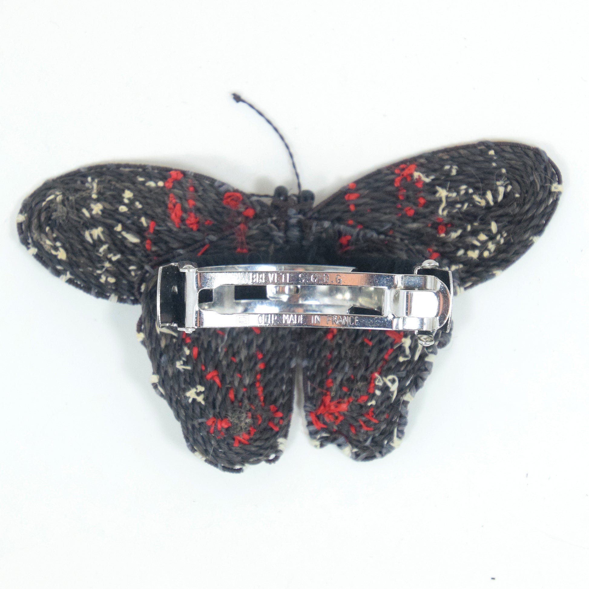 Woven butterfly pony tail barrettes - made by Peruvian Amazon artisans - Amazon Ecology