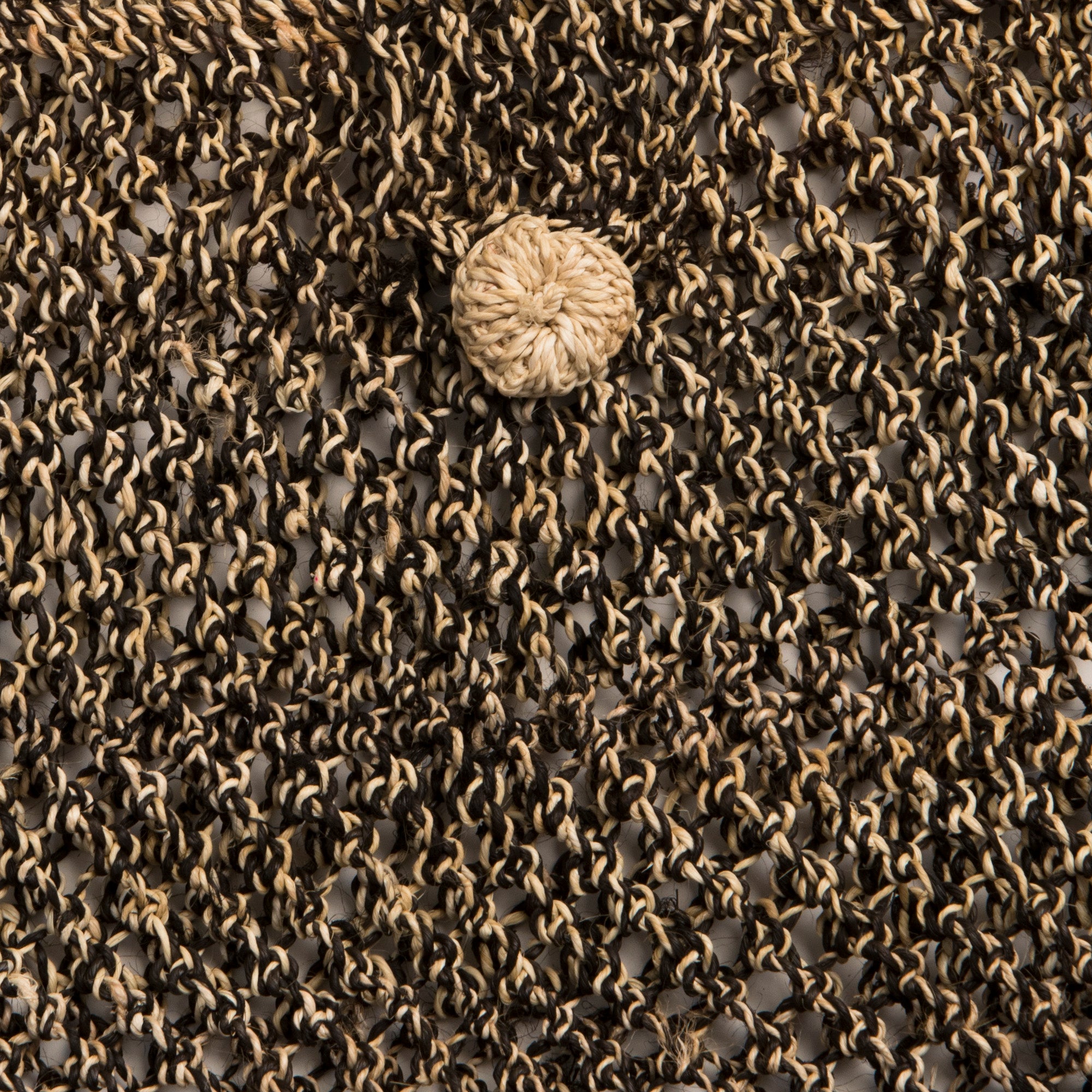 Open Weave, Crocheted, Striped Double Strap Brown and Ivory Bags, made in the Peruvian Amazon